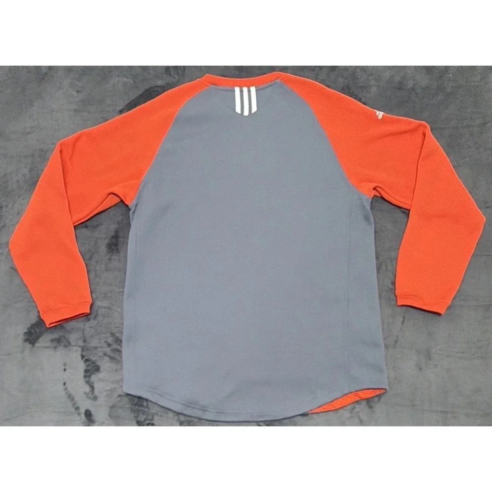 UTSA Roadrunners Adidas Climawarm Pullover Team Issued Sweatshirt. Gray & Orange